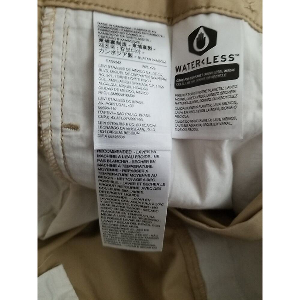 NWT Levis High Rise Loose Tapered Pleated Tan Khaki Pants Size 32 X 30 No Belt - Picture 11 of 12